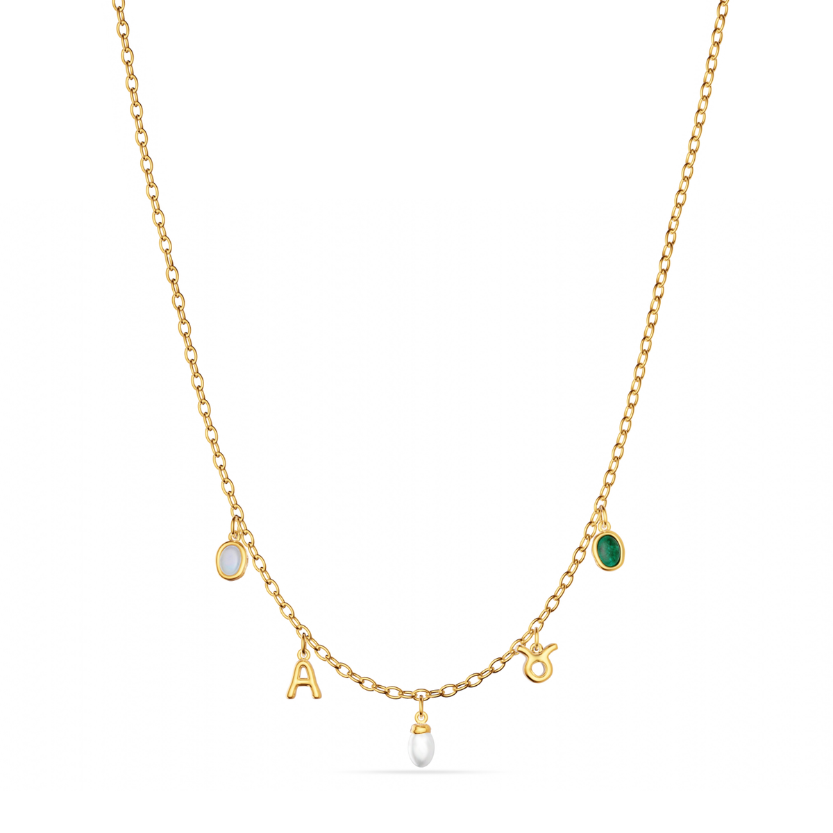 Made Mine Fine Charm Necklace (Gold)