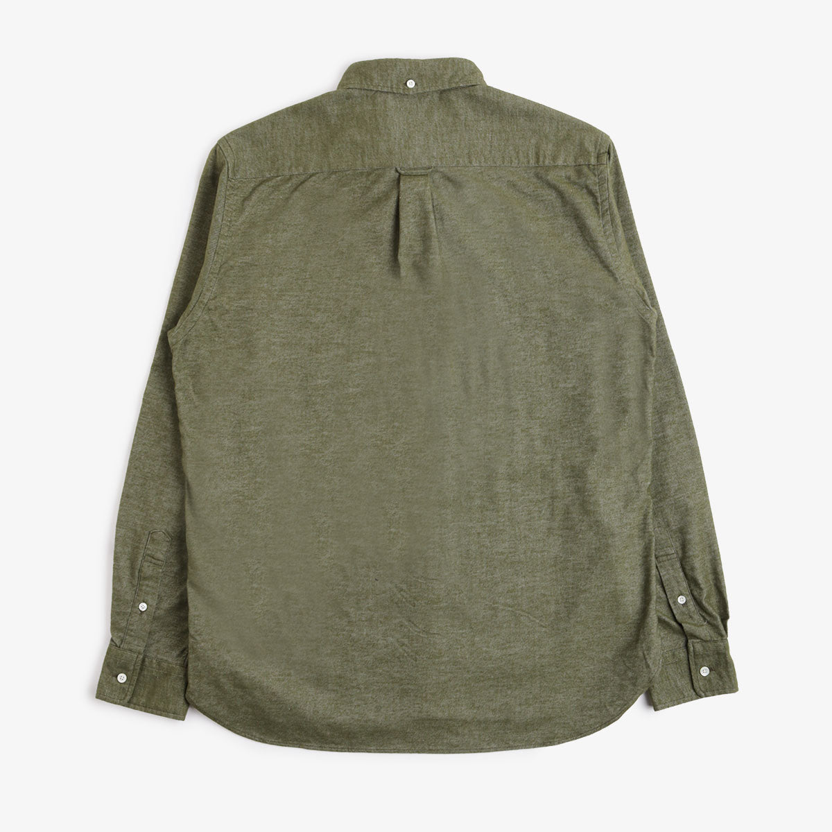 Beams Plus Button Down Solid Flannel Shirt