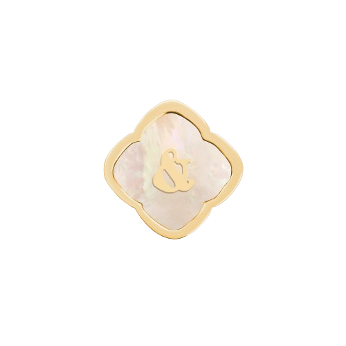 Rosette Pearl Clover Charms (Gold) - &