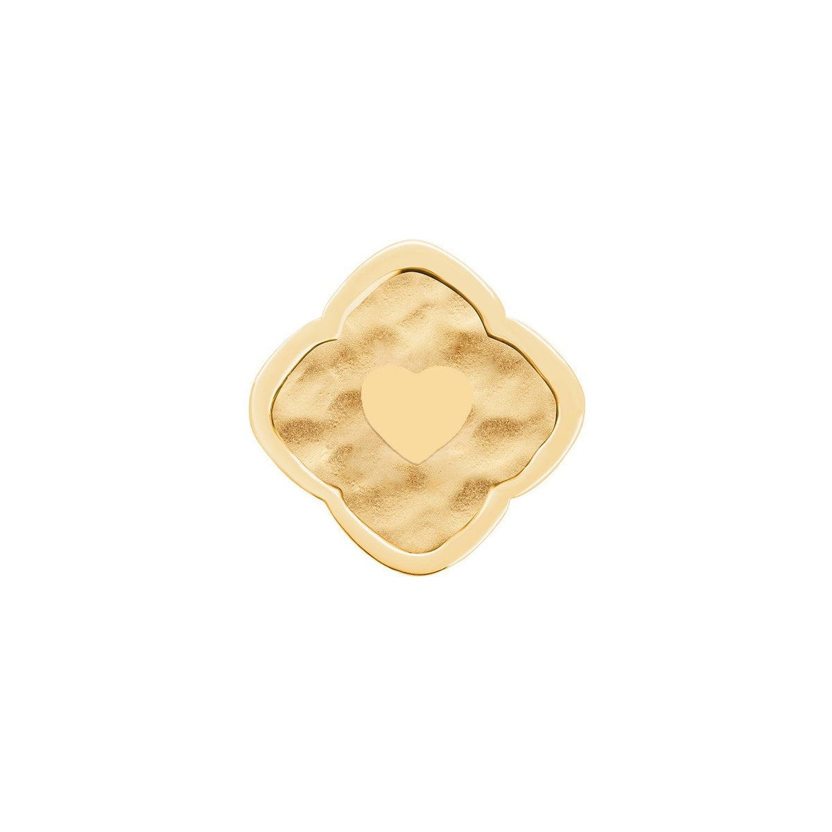 Rosette Molten Clover Charms (Gold) - Heart
