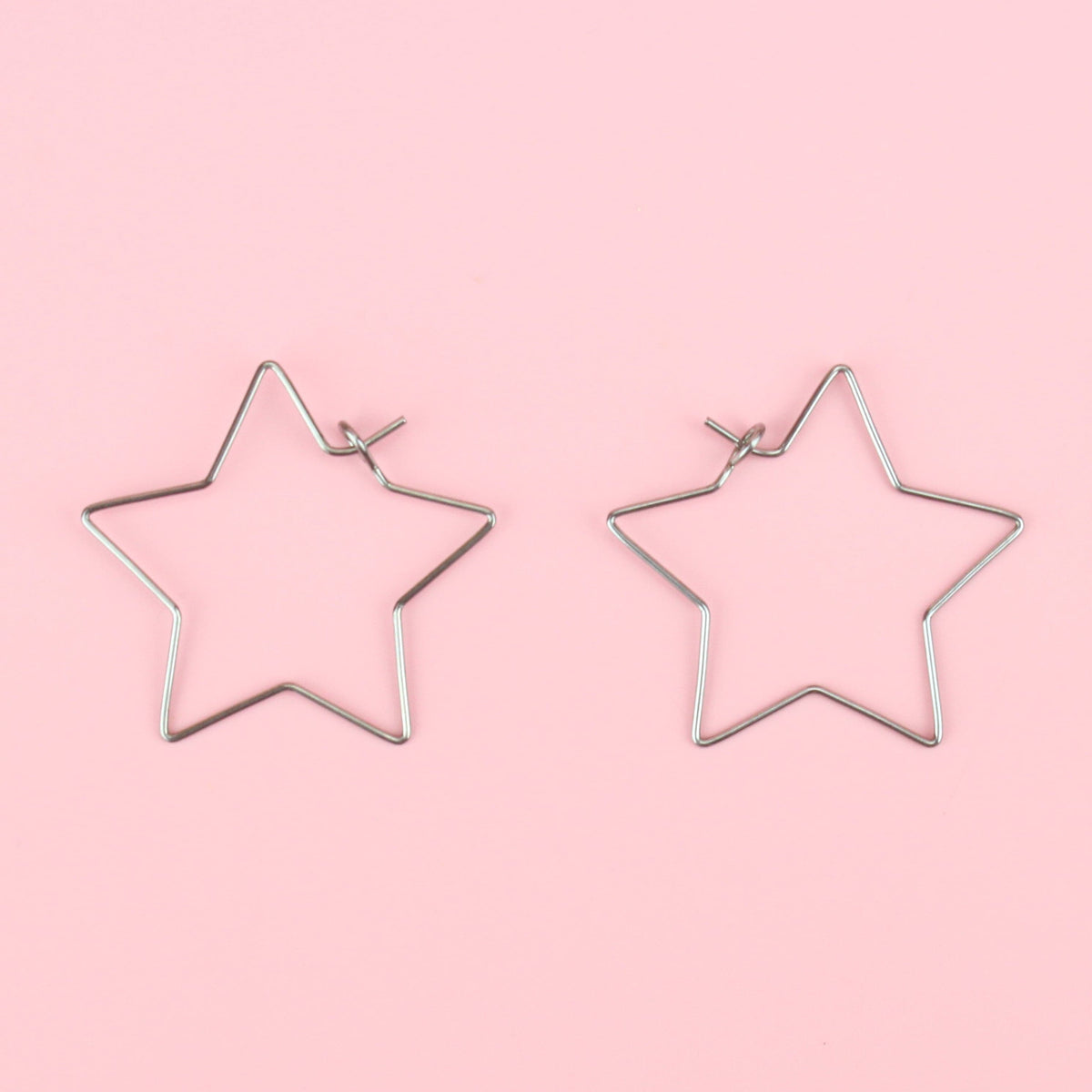 Star Wire Hoop Earrings