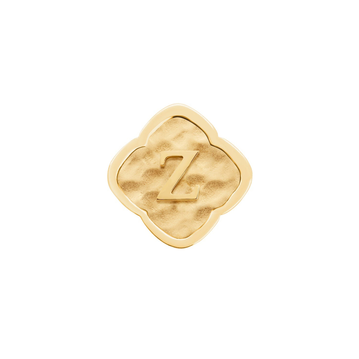 Rosette Molten Clover Charms (Gold) - Initials