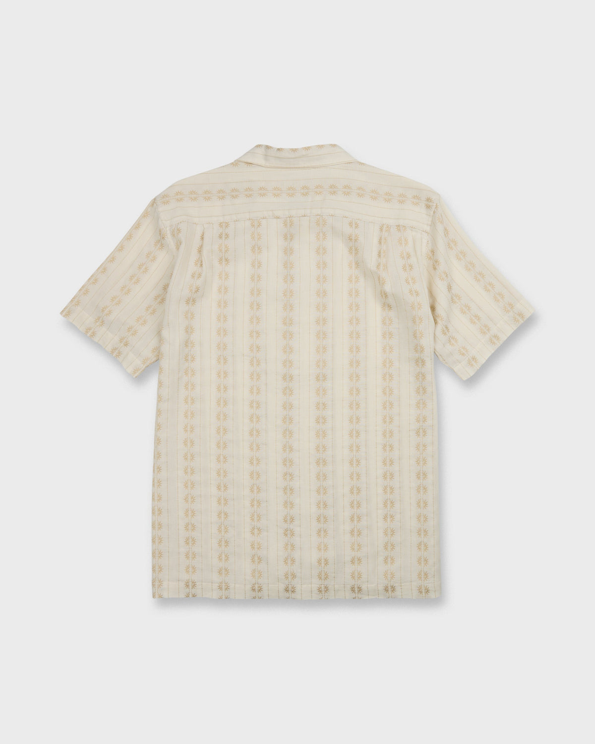 Bishop Jacquard Camp Short Sleeve Cotton Shirt - Twill