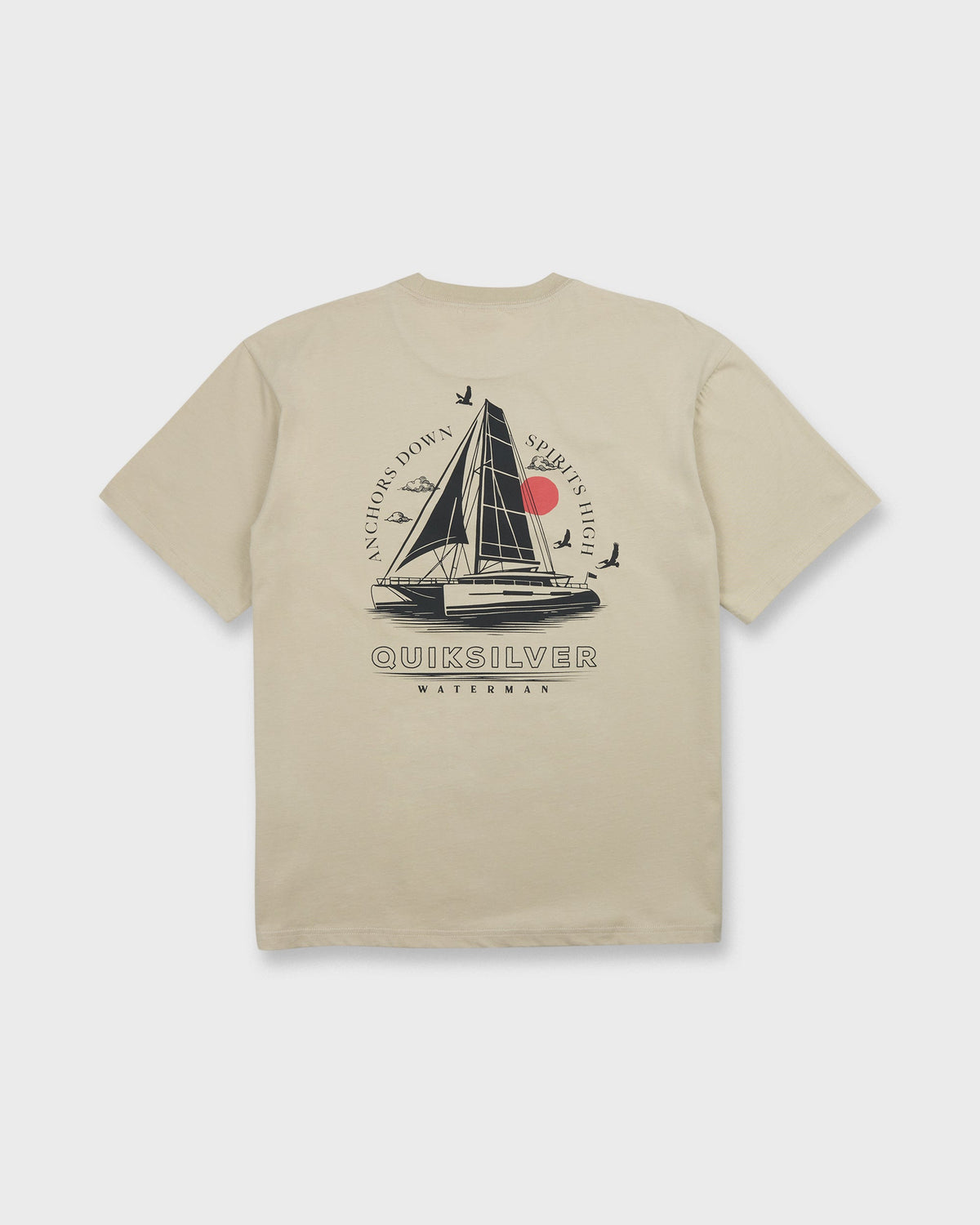Waterman Anchors Down Classic Short Sleeve Cotton T-Shirt - Plaza Taupe