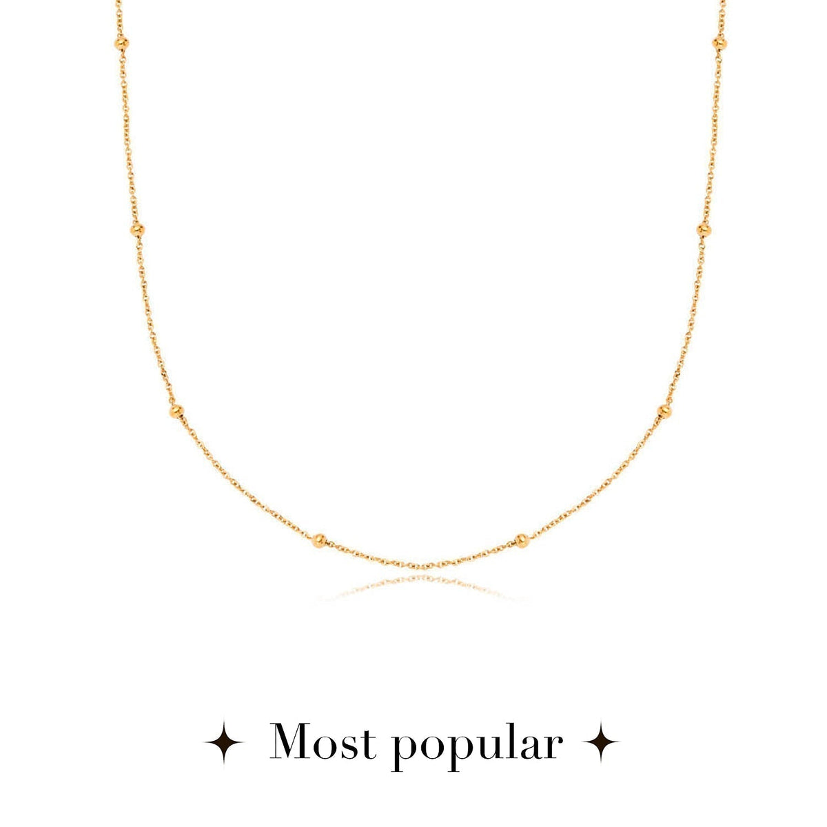 Layering Sphere Chain Necklace (Gold)