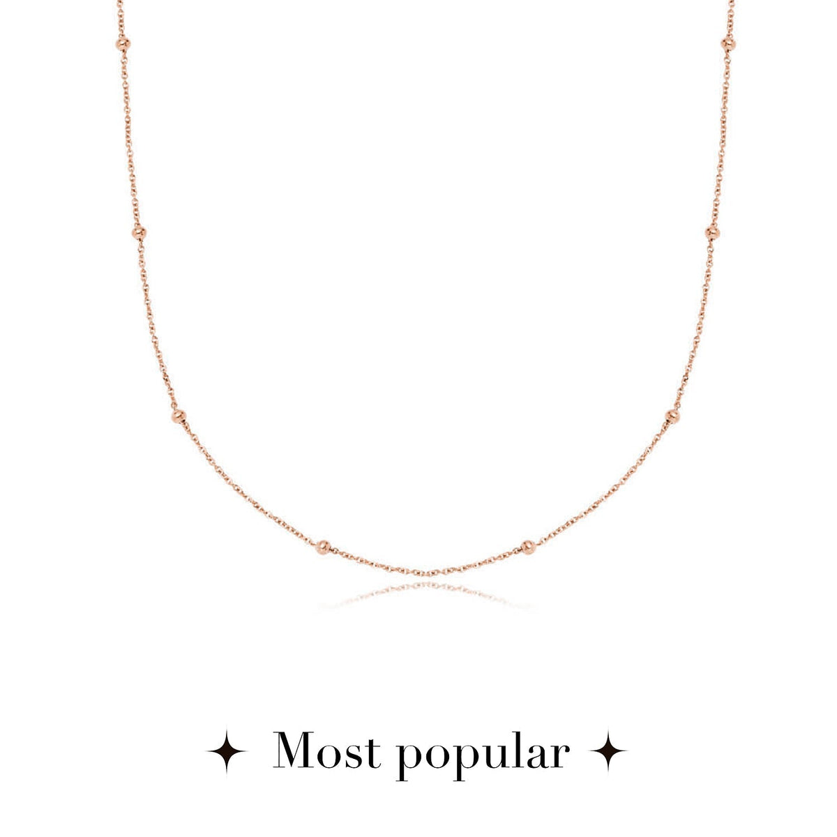 Layering Sphere Chain Necklace (Rose Gold)