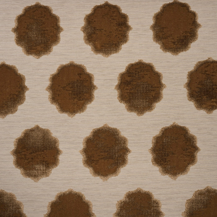 CLAIRE - MEDALLION CUT VELVET UPHOLSTERY FABRIC BY THE YARD
