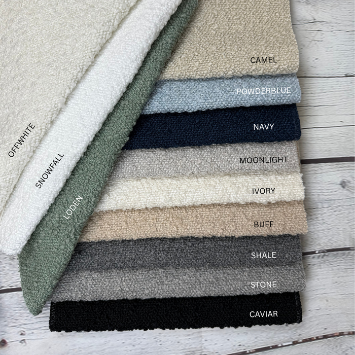 JULES - LUXURIOUS SOFT CHUNKY BOUCLE UPHOLSTERY FABRIC BY THE YARD
