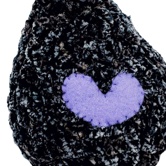 Plush Toy - Medium Speckled Black Chicken (Purple Heart) by Moyo Workshop