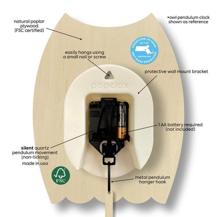 Wood Clock - Koala Pendulum by Popclox