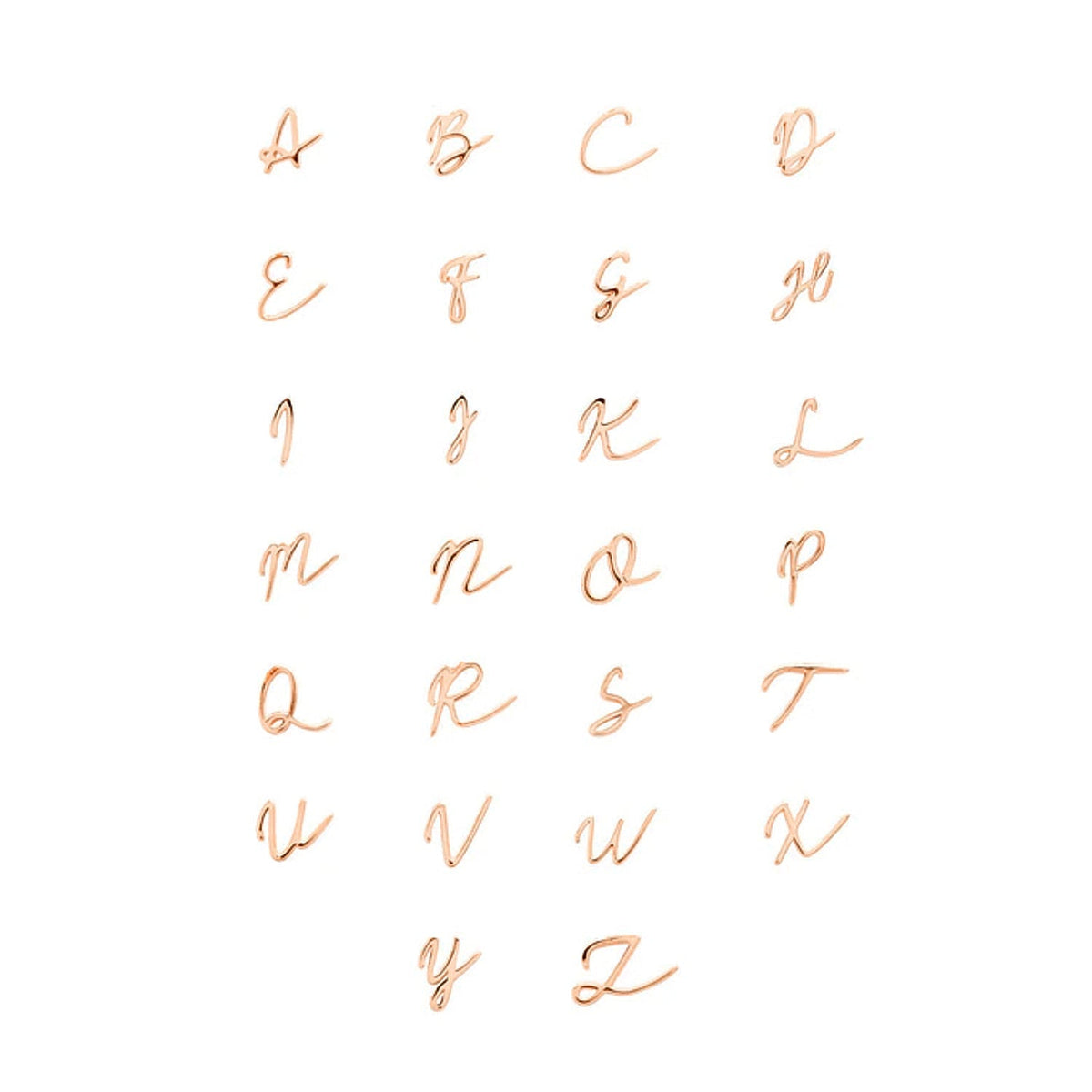 Made Mine Charms - Script Initial Charms (Rose Gold)