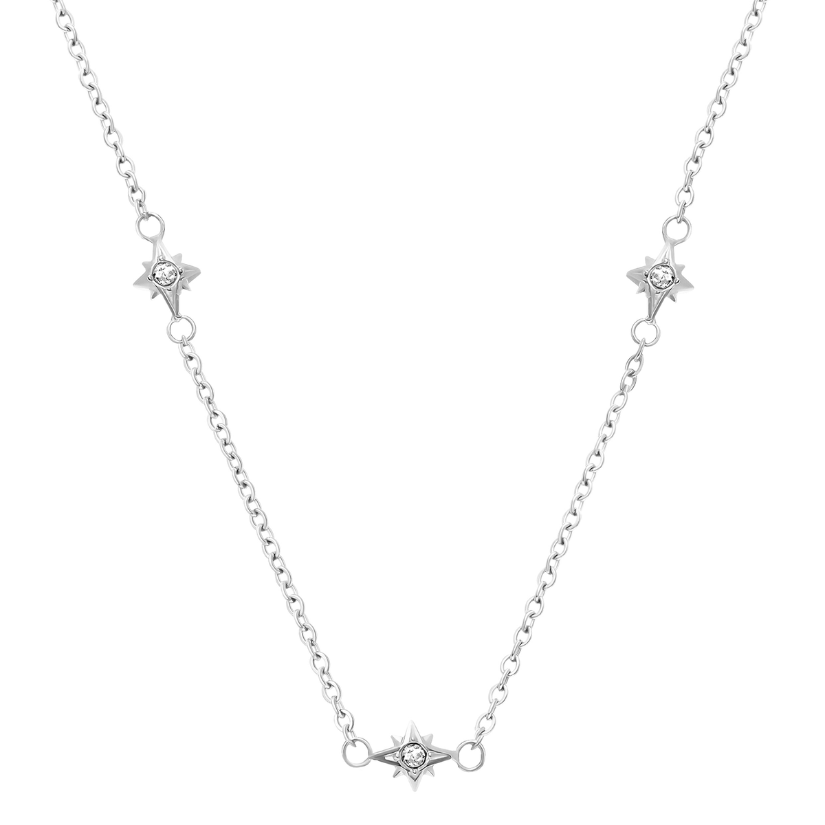Mother of Pearl Cushion Necklace & Earrings Set (Silver)