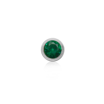 Round Birthstone Pendant (Silver)