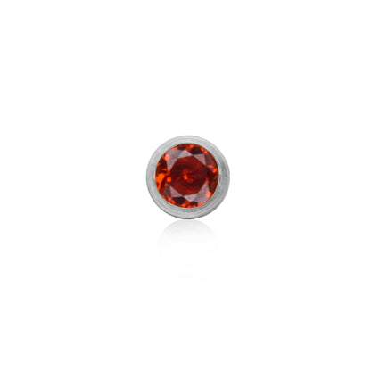 Round Birthstone Pendant (Silver)