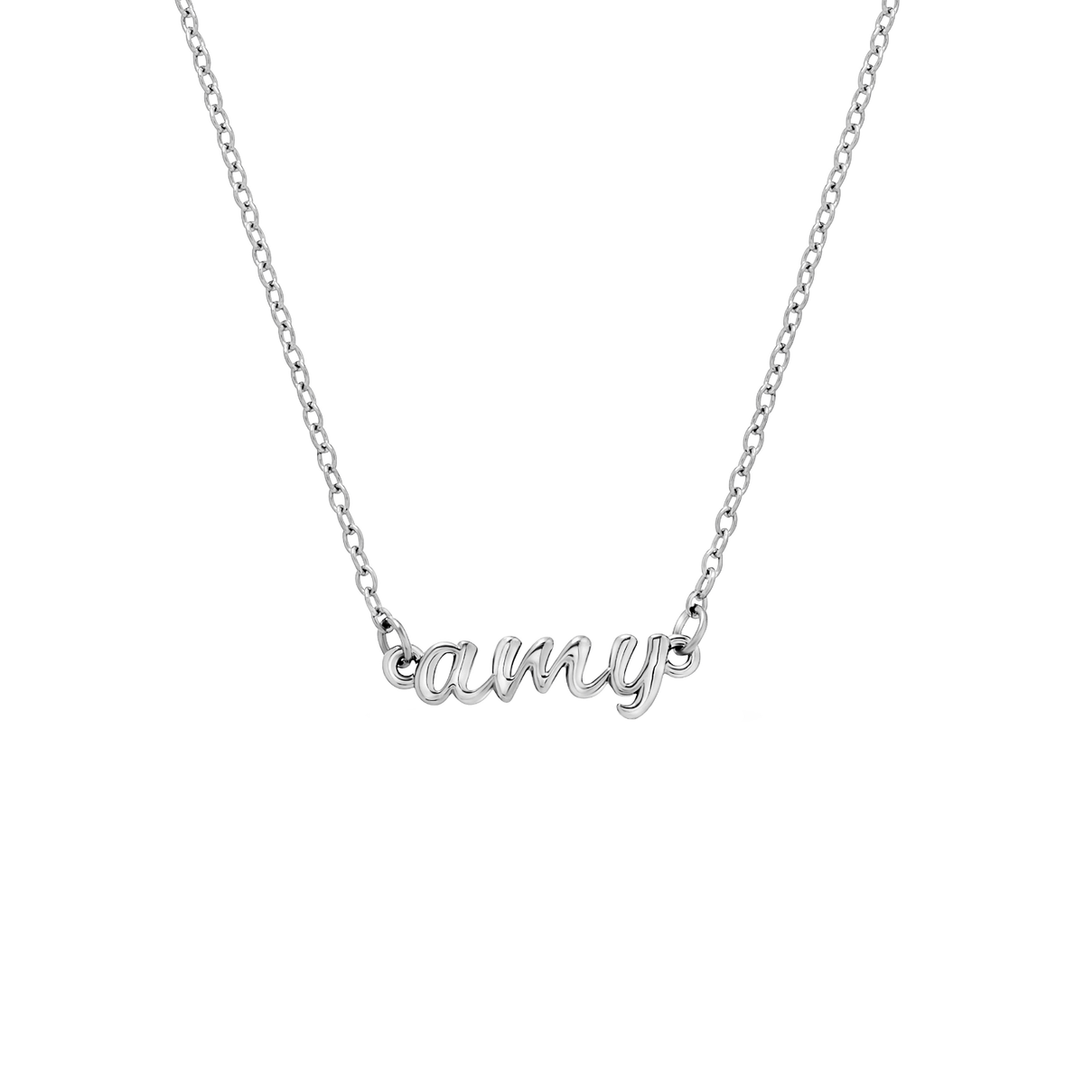 Script Name Necklace (Silver)