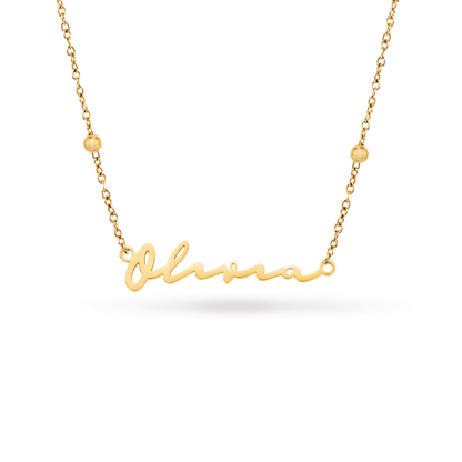 Fine Signature Name Necklace (Gold)