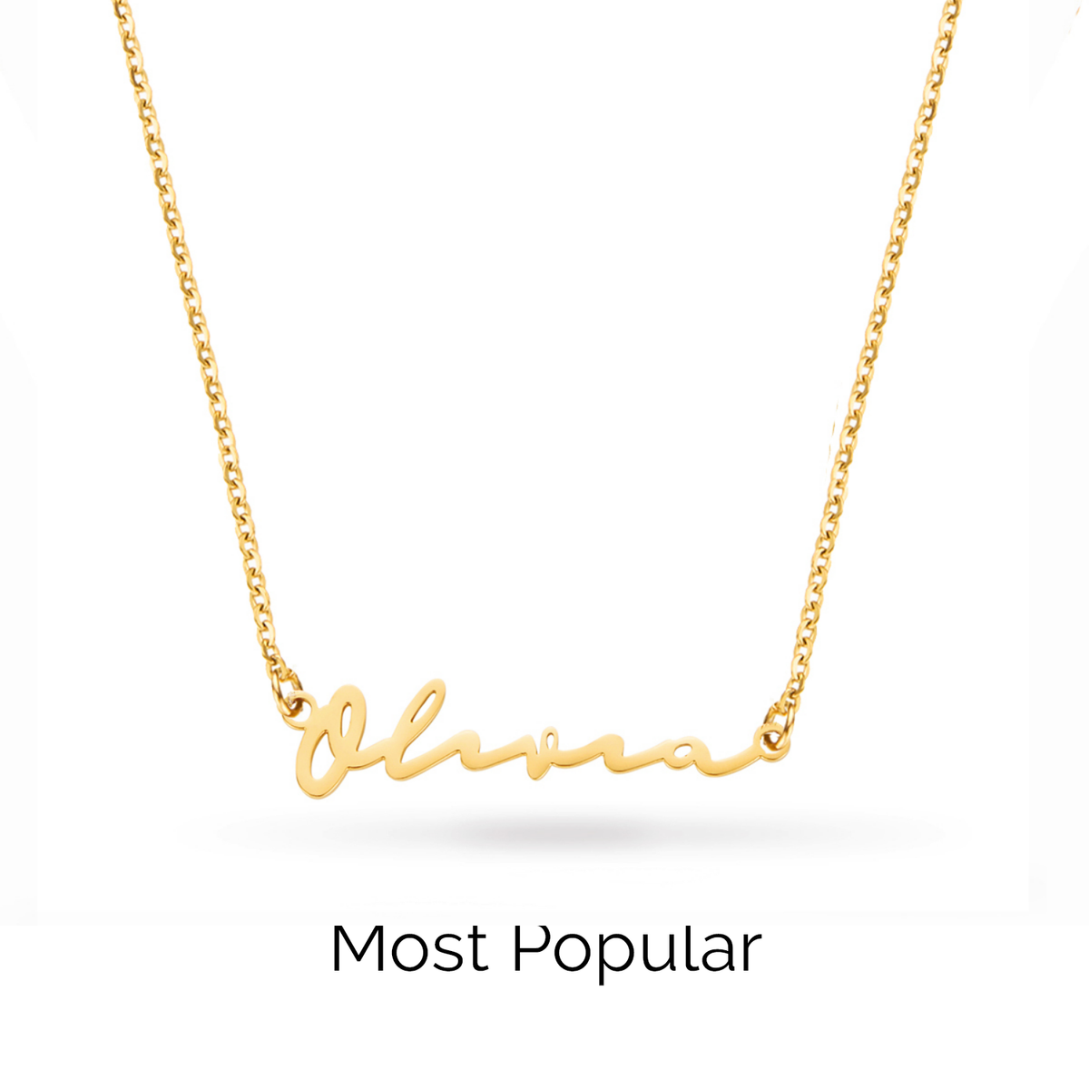 Fine Signature Name Necklace (Gold)