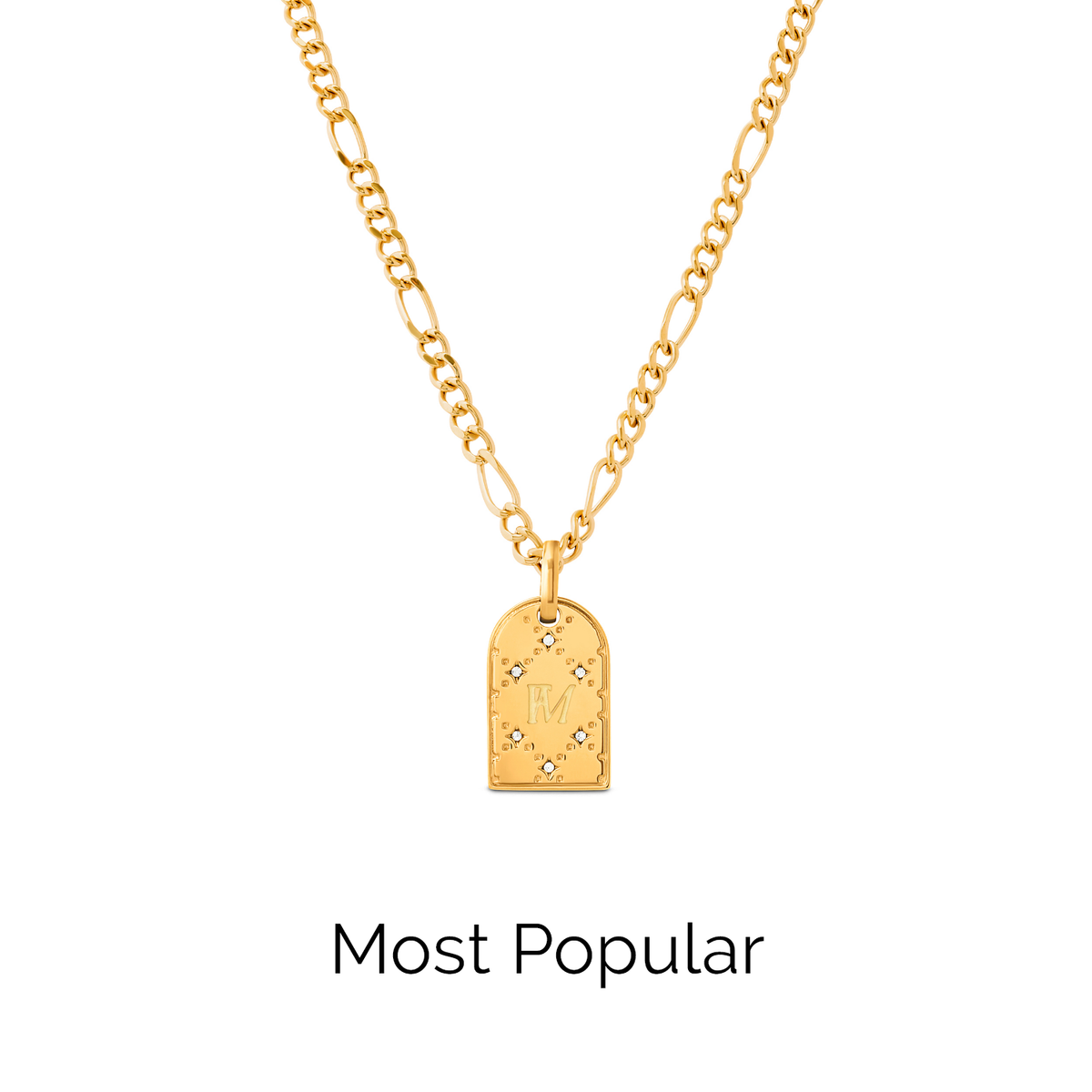 Double Monogram Necklace (Gold)