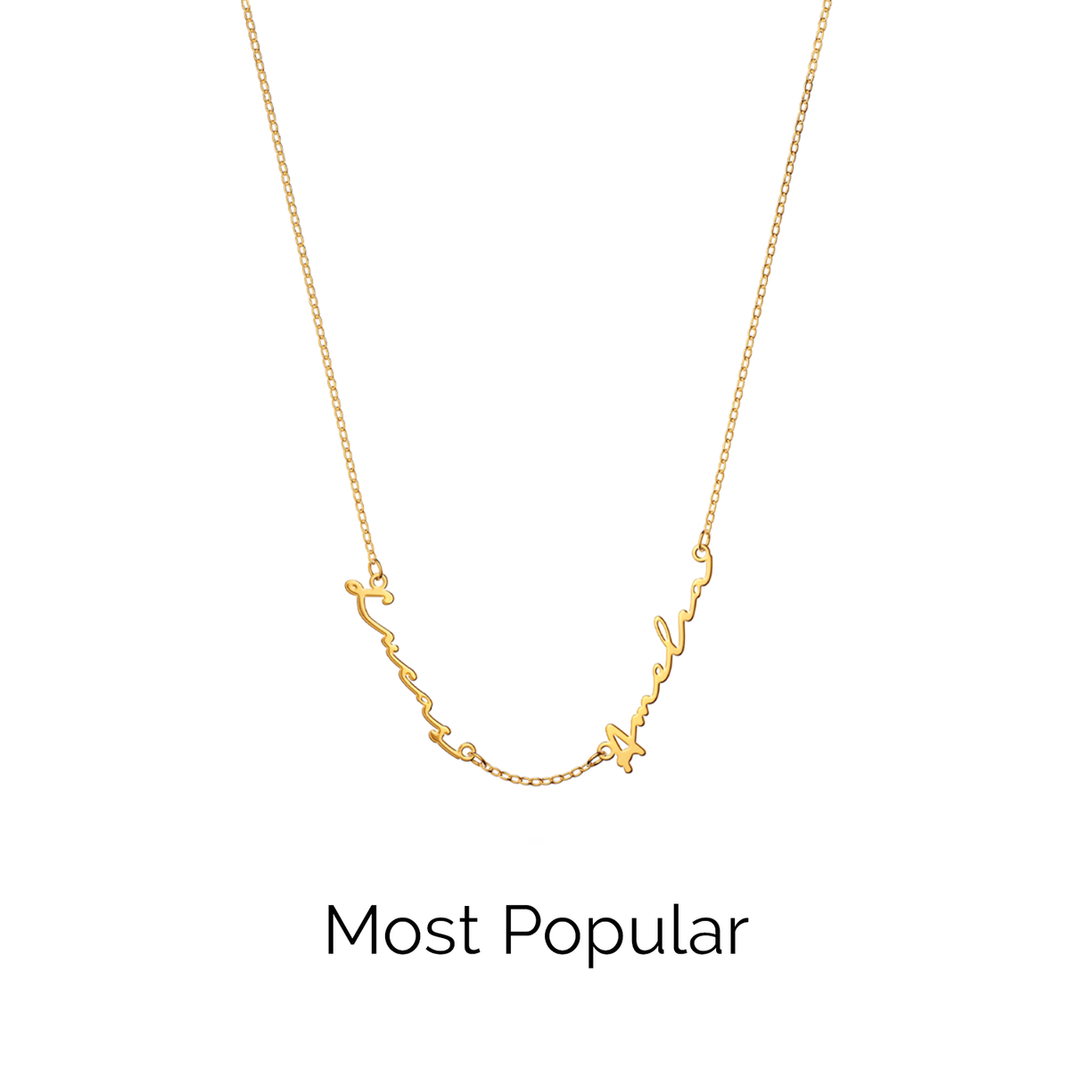 Multi Signature Name Necklace (Gold)