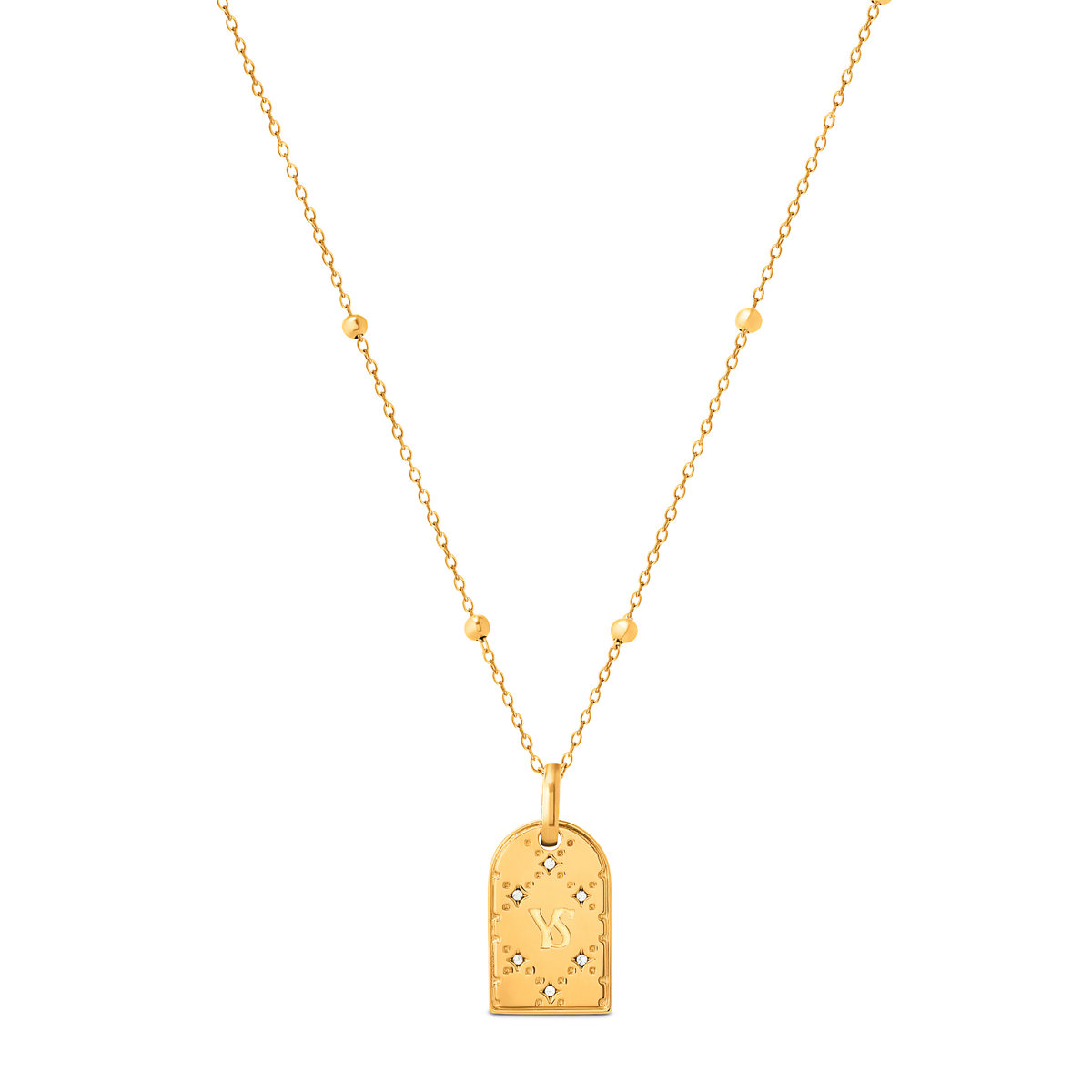 Double Monogram Necklace (Gold)