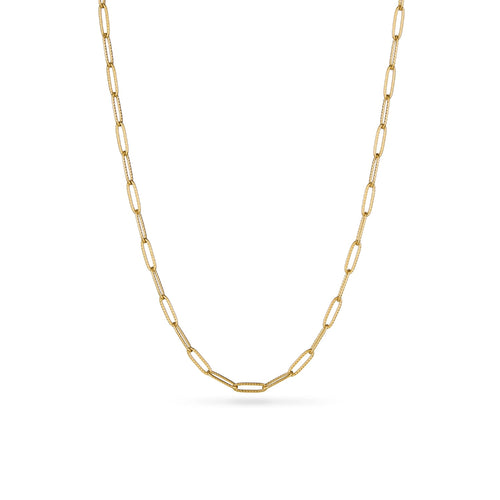 Paperclip Chain Necklace (Gold)
