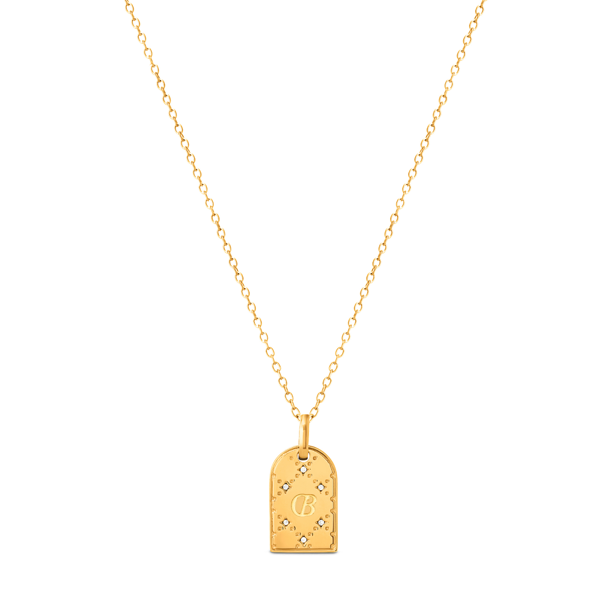 Double Monogram Necklace (Gold)