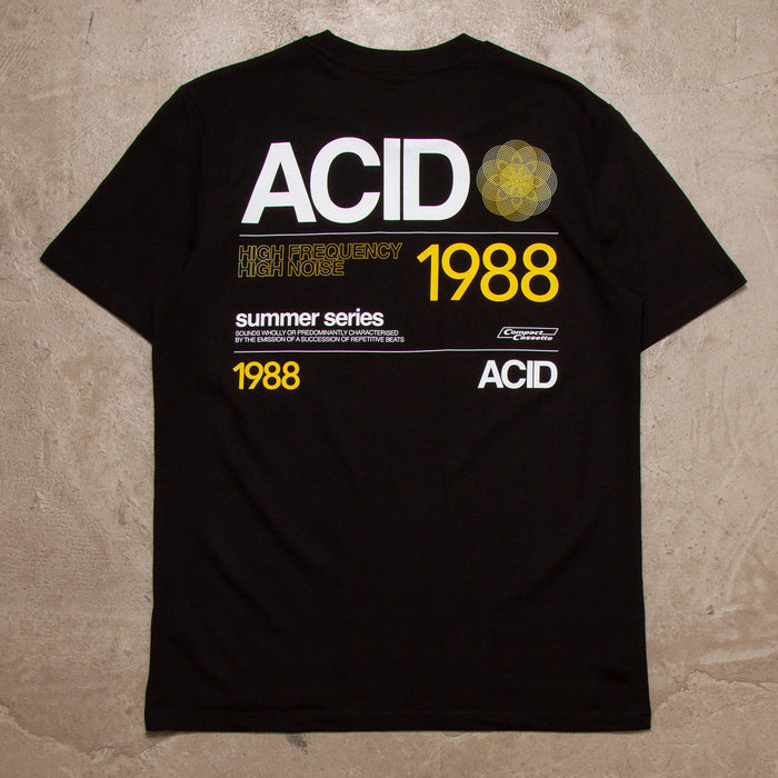 1988 Acid House Cassette Back Print - Tshirt - Black