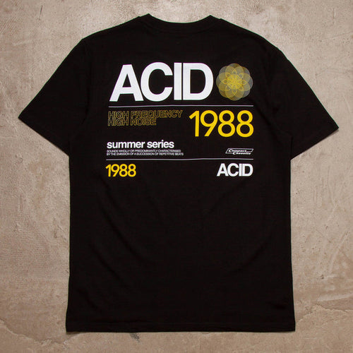 1988 Acid House Cassette Back Print - Tshirt - Black