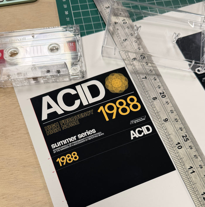 1988 Acid House Cassette Back Print - Tshirt - Black
