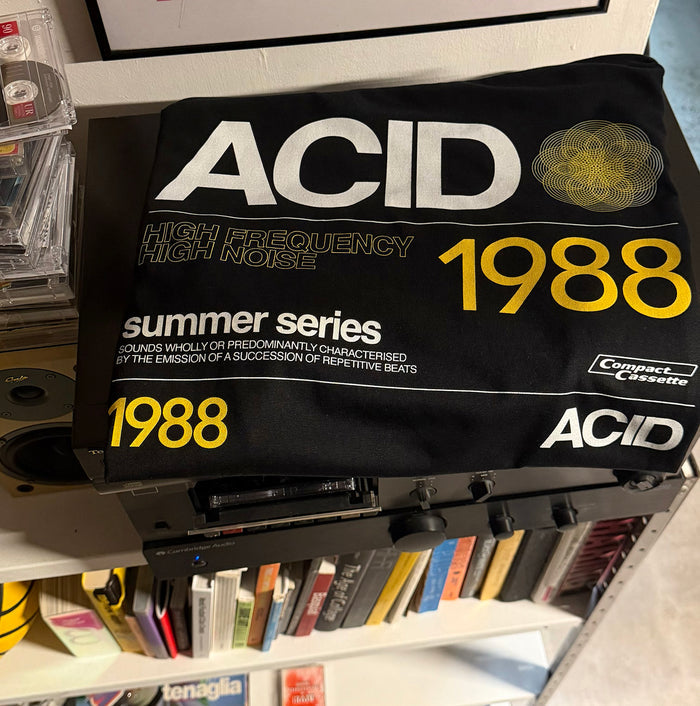 1988 Acid House Cassette Back Print - Tshirt - Black