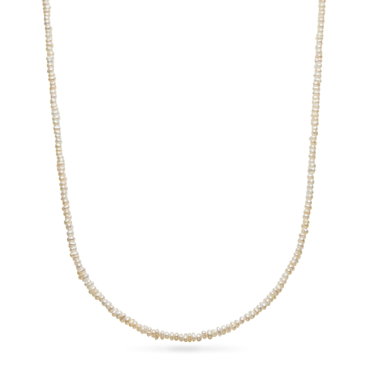 Layering Mini Pearl Beaded Chain Necklace (Silver)