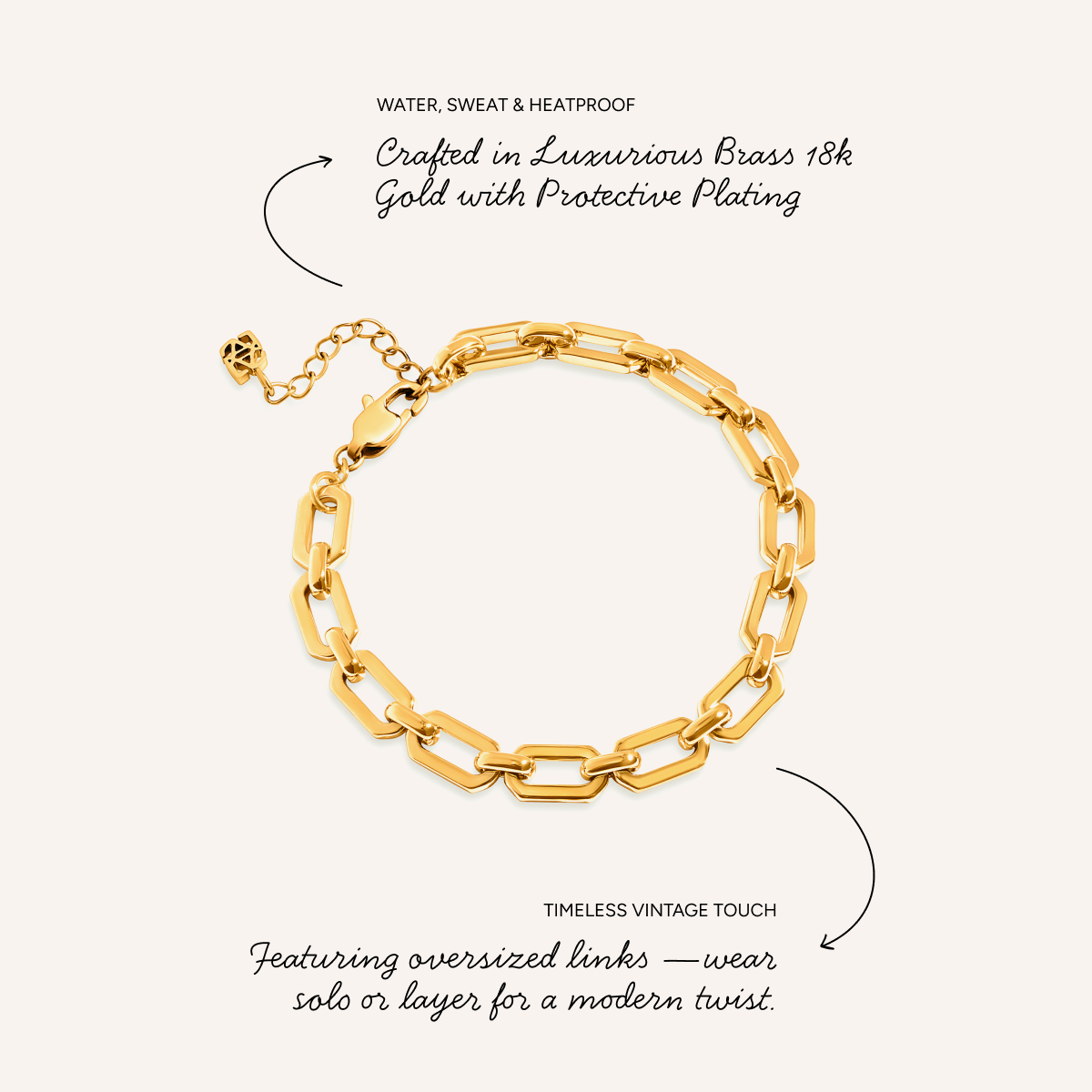 Statement Link Bracelet (Gold)
