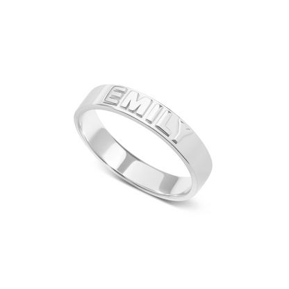 Fine 3D Name Ring (Silver)