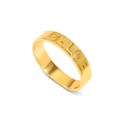 Fine 3D Name Ring (Gold)