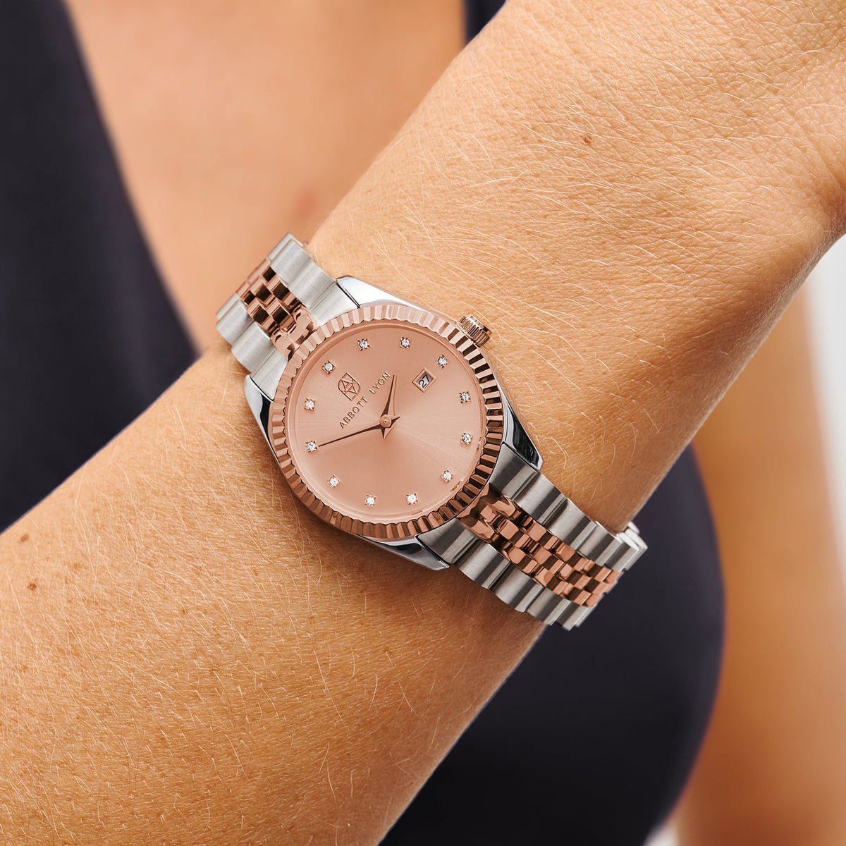 Mini Two Tone Blush Link Belgravia 30 Watch