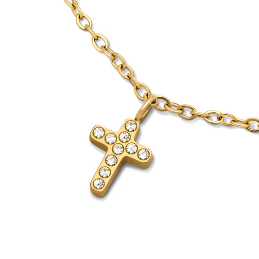 Crystal Cross Bracelet (Gold) (CS Replacement)