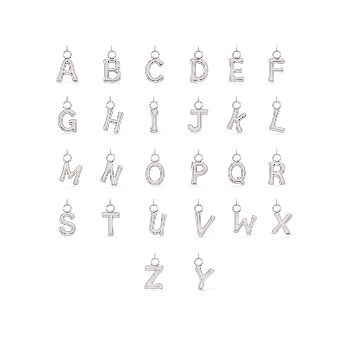 Mini Molten Initial Charm (Silver)