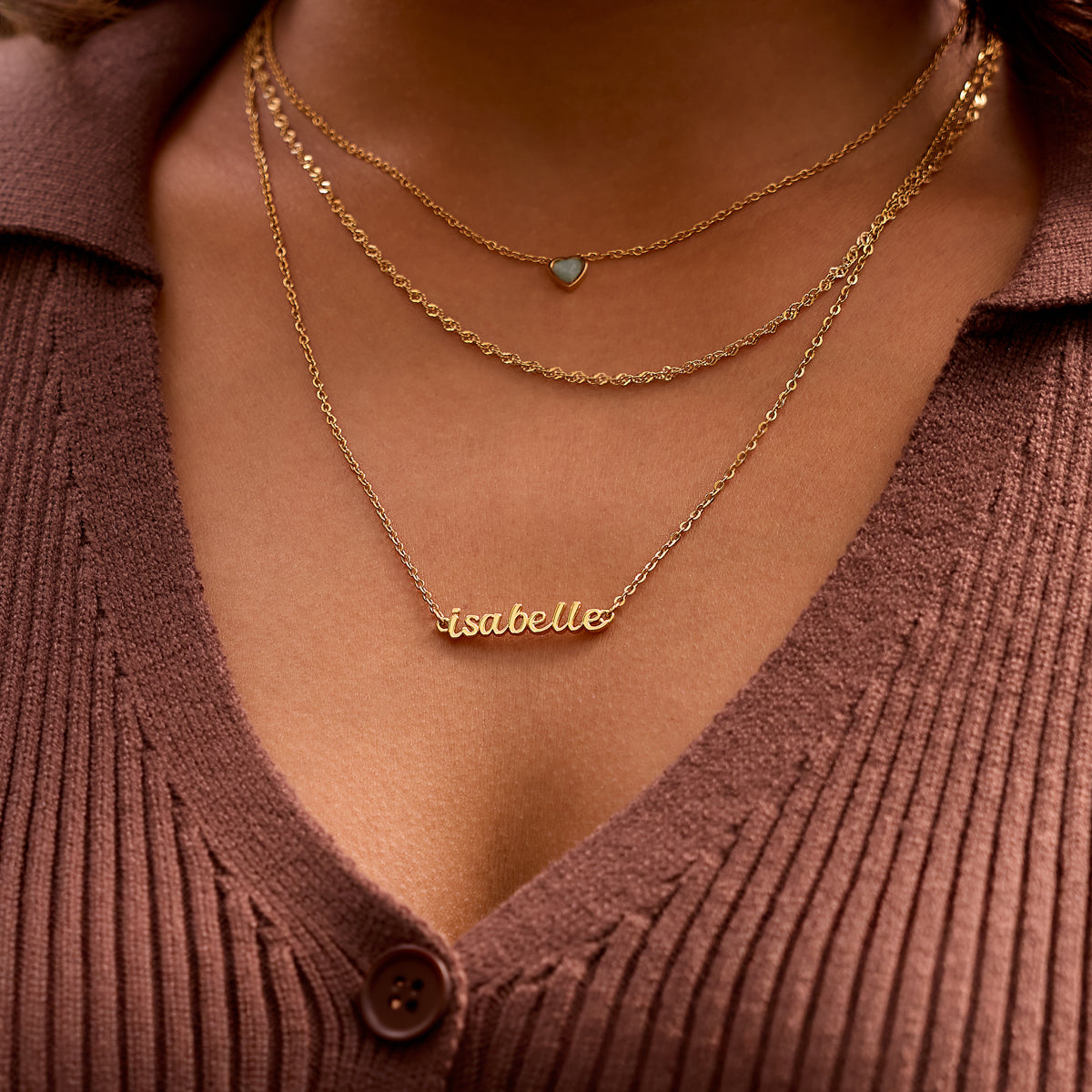 Script Name Necklace (Gold)