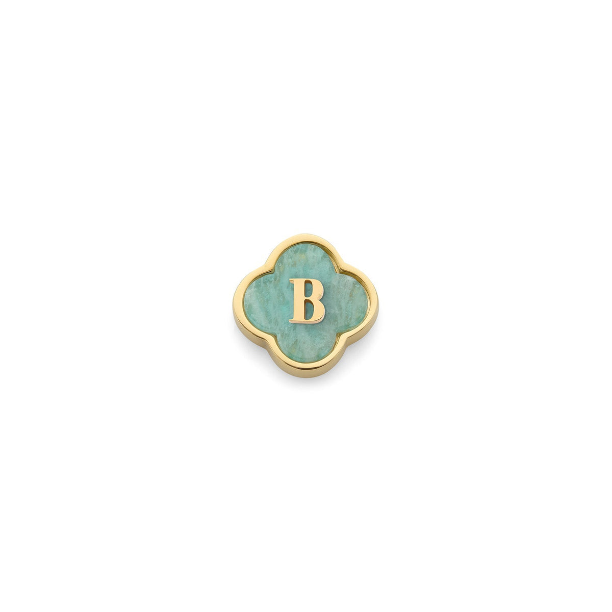 Amazonite Clover Charms (Gold) - Initials