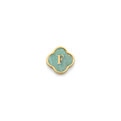 Amazonite Clover Charms (Gold) - Initials