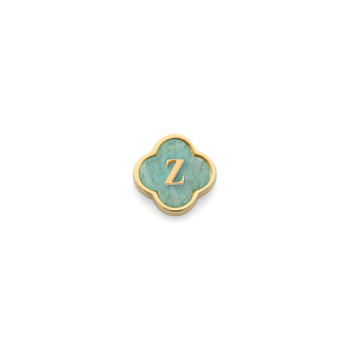 Amazonite Clover Charms (Gold) - Initials