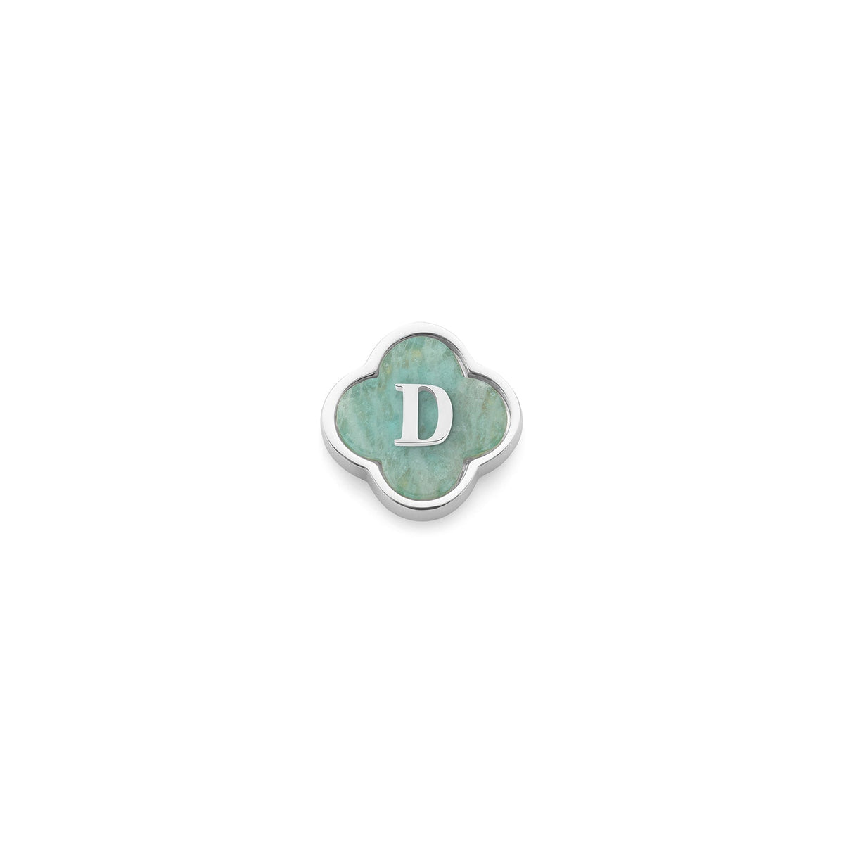 Amazonite Clover Charms (Silver) - Initials