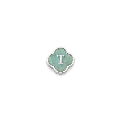Amazonite Clover Charms (Silver) - Initials