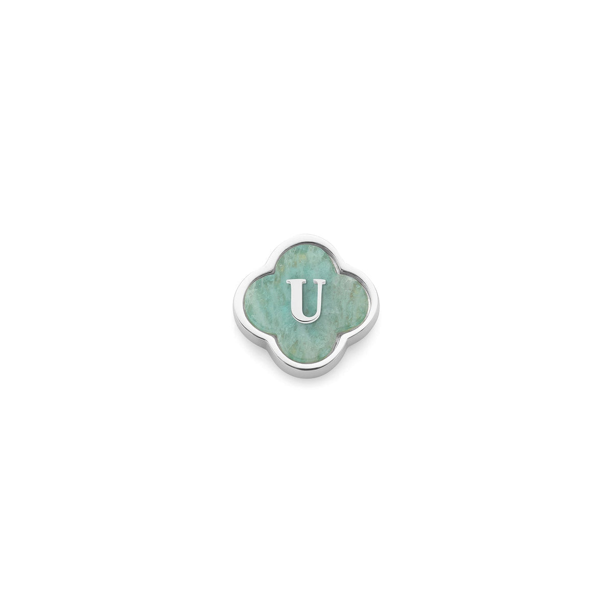 Amazonite Clover Charms (Silver) - Initials