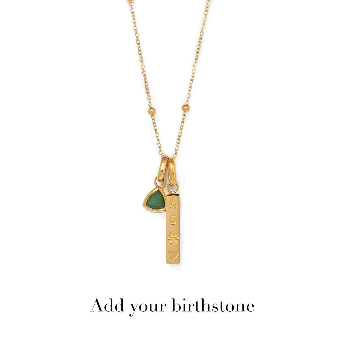 Custom Stamped Bar Pendant Necklace (Gold)