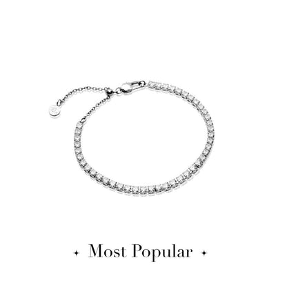 Mini Tennis Chain Bracelet (Silver)