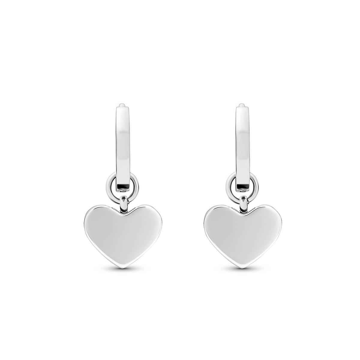 Africa Jade Heart Huggie Earrings (Silver)