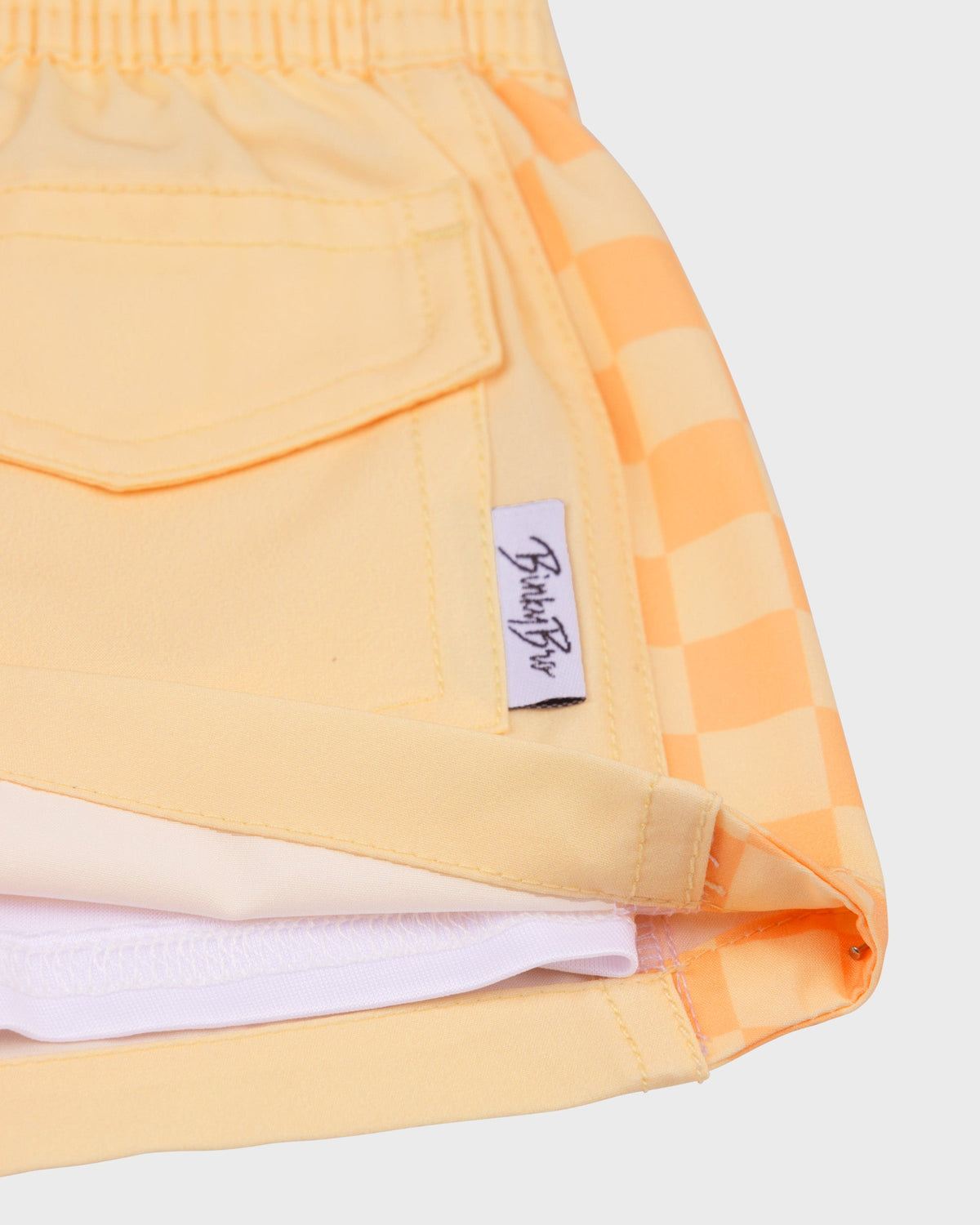 BinkyBro x Quiksilver Checkers Peach Swim Trunks