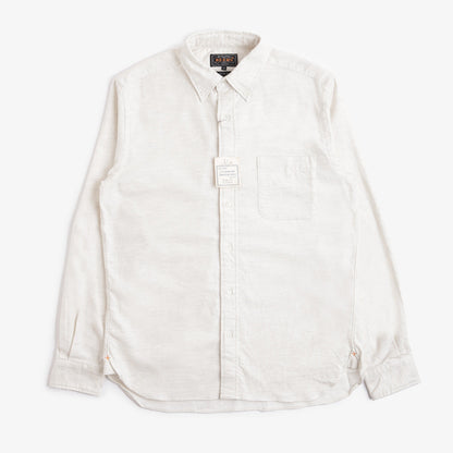 Beams Plus Button Down Solid Flannel Shirt