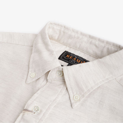 Beams Plus Button Down Solid Flannel Shirt